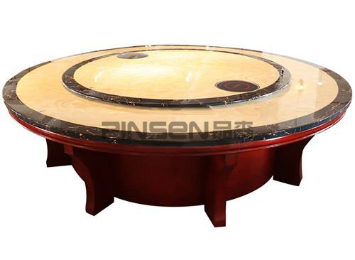 16人大理石電磁爐電動火鍋桌