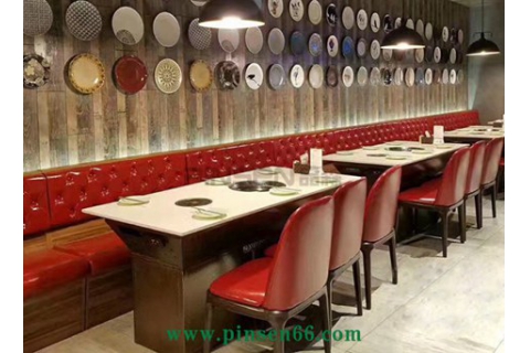 白色大理石無(wú)煙火鍋?zhàn)乐悄軣o(wú)煙凈化火鍋餐桌椅