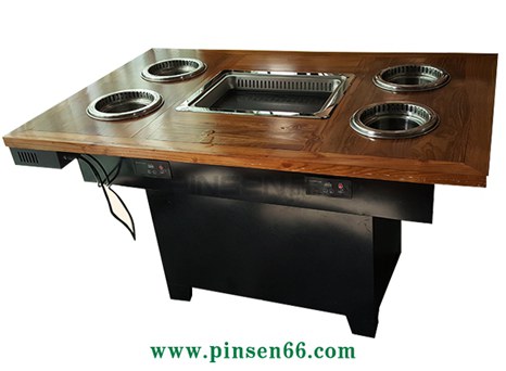 無煙火鍋燒烤一體桌圖片