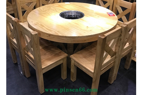 實(shí)木火鍋?zhàn)?電磁爐火鍋?zhàn)?炭燒木主題餐廳餐桌椅定制廠家